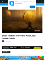 Bitcoin Needs Its Own Bretton Woods, Says Cardano Founder