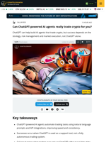 Can ChatGPT Trade Crypto for You? Here’s What You Need to Know