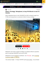 Metaplanet to Hold at Least 100,000 BTC by Early 2027