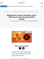 Ripple Enters Treasury Payments: Here’s XRP Price if It Gets 3% of this $120T Market