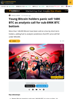 New Investors Sell 148K BTC At A Loss As Bitcoin Price Falls to $92K.