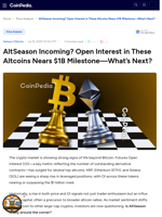 AltSeason Incoming? Open Interest in These Altcoins Nears $1B Milestone—What’s Next?