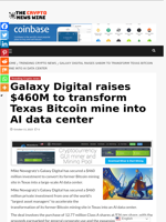 Galaxy Digital raises $460M to transform Texas Bitcoin mine into AI data center - The Crypto News Wire