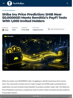 Shiba Inu Price Prediction: SHIB Near $0.0000051 Meets Remittix's PayFi Tests With 1,000 Invited Holders - TechBullion