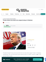 Trump claims Iran deal to be signed today in Pakistan