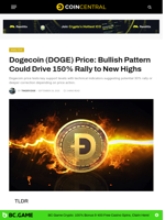 Dogecoin (DOGE) Price: Bullish Pattern Could Drive 150% Rally to New Highs - CoinCentral