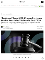 Shuttered ShapeShift Crypto Exchange Settles Sanctions Violations for $750K - Decrypt