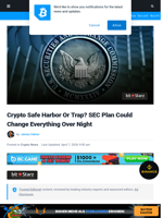 Crypto Safe Harbor Or Trap? SEC Plan Could Change Everything Over Night | Bitcoinist.com