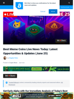 Live Best Meme Coins Updates Today: Meme Coin Explodes 458% in the Last Day as ChatGPT says Altseason Begins