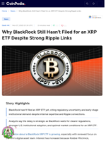 Why BlackRock Still Hasn’t Filed for an XRP ETF Despite Strong Ripple Links