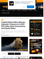 Capital B Buys More Bitcoin, Expands Treasury To 2,925 BTC After Debt Conversions And Equity Raise