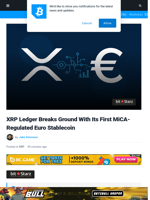 XRP Ledger Welcomes Its First MiCA-Regulated Euro Stablecoin