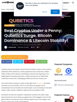 Best Cryptos Under a Penny: Qubetics Surge, Bitcoin Dominance & Litecoin Stability! | Live Bitcoin News