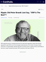 Ripple: Did Peter Brandt Just Say, “XRP Is The Best”?
