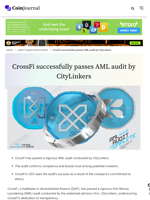 CrossFi successfully passes AML audit by CityLinkers - CoinJournal