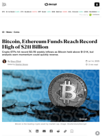 Bitcoin, Ethereum Funds Reach Record High of $211 Billion - Decrypt