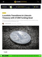Luxxfolio Transitions to Litecoin Treasury with $72M Funding Goal - CoinCentral