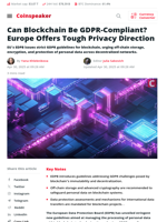 Can Blockchain Comply with GDPR?
