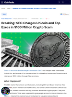 Breaking: SEC Charges Unicoin and Top Execs in $100 Million Crypto Scam