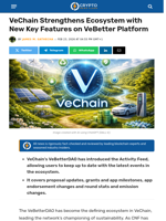 VeChain Strengthens Ecosystem with New Features on VeBetter