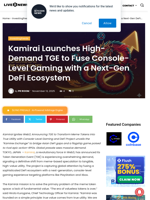 Kamirai Launches High-Demand TGE to Fuse Console-Level Gaming with a Next-Gen DeFi Ecosystem | Live Bitcoin News