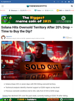 Solana Hits Oversold Territory After 20% Drop - Time to Buy the Dip?