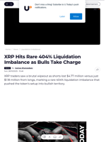 XRP Hits Rare 404% Liquidation Imbalance as Bulls Take Charge - U.Today