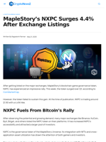 MapleStory’s NXPC Surges 4.4% After Exchange Listings