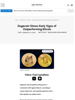 Dogecoin Shows Early Signs of Outperforming Bitcoin