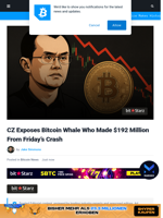 CZ Exposes Bitcoin Whale Who Made $192M From Friday’s Crash