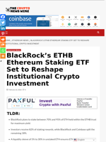 BlackRock’s ETHB Ethereum Staking ETF Set to Reshape Institutional Crypto Investment - The Crypto News Wire