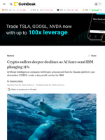 Bitcoin price news: BTC tumbles back to $64,000 as IBM becomes latest AI target