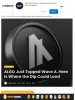 ALGO Just Topped Wave A. Here Is Where the Dip Could Land | Live Bitcoin News