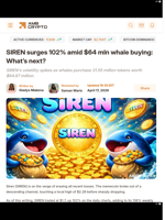 SIREN surges 102% amid $64 mln whale buying: What's next? - AMBCrypto
