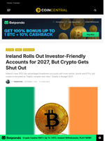 Ireland Rolls Out Investor-Friendly Accounts for 2027, But Crypto Gets Shut Out - CoinCentral