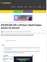 530,000,000 ADA in 48 Hours: Should Cardano Investors Be Worried?