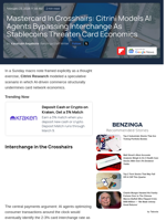 Mastercard In Crosshairs: Citrini Models AI Agents Bypassing Interchange As Stablecoins Threaten Card Economics - Mastercard (NYSE:MA) - Benzinga