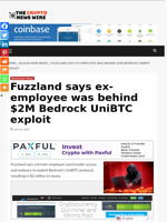 Fuzzland says ex-employee was behind $2M Bedrock UniBTC exploit - The Crypto News Wire