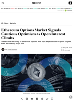 Ethereum Options Market Signals Cautious Optimism as Open Interest Climbs - Decrypt