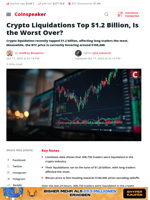 Crypto Liquidations Top $1.2 Billion, Is the Worst Over? - Coinspeaker