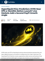 Hyperliquid Price Prediction: HYPE Near $79 or Remittix Before Launch? Live Markets Add a Second PayFi Growth Angle - TechBullion