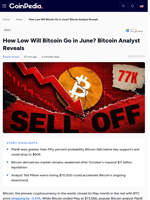 How Low Will Bitcoin Go in June? Bitcoin Analyst Reveals