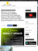 Bitmine Immersion Technologies (BMNR) Announces ETH Holdings Reach 4.661 Million Tokens, and Total Crypto and Total Cash Holdings of $11.0 Billion