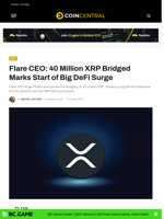 Flare CEO: 40 Million XRP Bridged Marks Start of Big DeFi
Surge