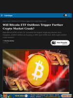 Will Bitcoin ETF Outflows Trigger Further Crypto Market Crash?