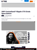 XRP Centralized? Ripple CTO Ends Speculation