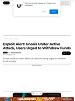 Exploit Alert: Gnosis Under Active Attack, Users Urged to Withdraw Funds - U.Today