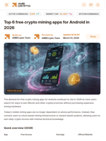 Top 6 free crypto mining apps for Android in 2026 - AMBCrypto