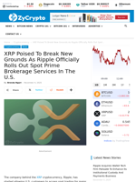 XRP Poised To Break New Grounds As Ripple Officially Rolls Out Spot Prime Brokerage Services In The U.S. ⋆ ZyCrypto