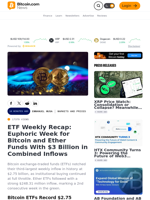ETF Weekly Recap: Euphoric Week for Bitcoin and Ether Funds With $3 Billion in Combined Inflows – Markets and Prices Bitcoin News